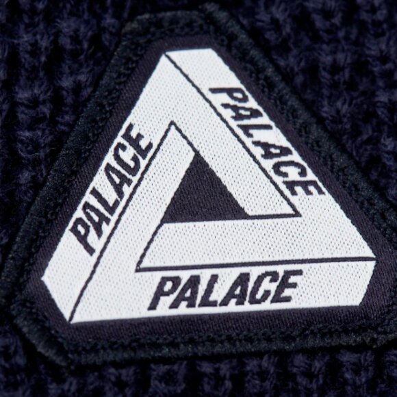 Palace Skateboards Sofar Waffle Beanie Navy FW23 Tri-Ferg Knit Acrylic - Picture 2 of 6